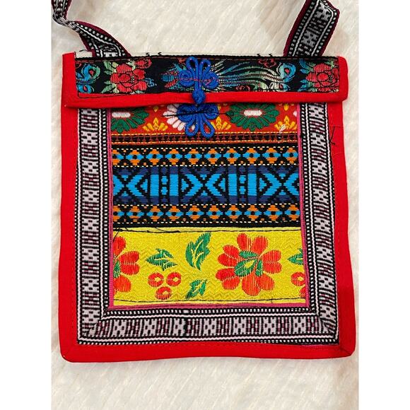 Handmade Crossbody Pouch Purse Hand Embroidered Stitched Boho Bag - Picture 3 of 8